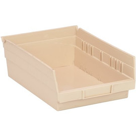 Quantum Storage Systems 2.3 Qt. Economy Shelf Bin in Ivory (20-Pack)