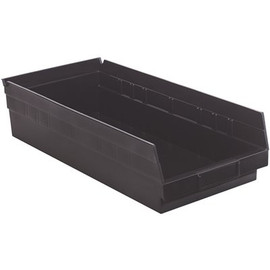 Quantum Storage Systems 3.7 Qt. Economy Shelf Bin in Black (20-Pack)