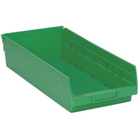 Quantum Storage Systems 3.7 Qt. Economy Shelf Bin in Green (20-Pack)