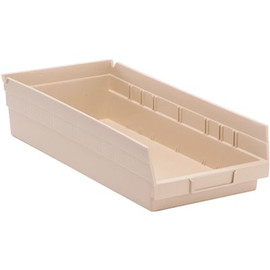 Quantum Storage Systems 3.7 Qt. Economy Shelf Bin in Ivory (20-Pack)