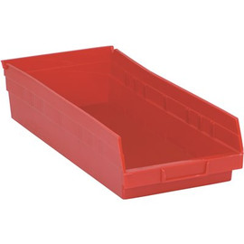 Quantum Storage Systems 3.7 Qt. Economy Shelf Bin in Red (20-Pack)