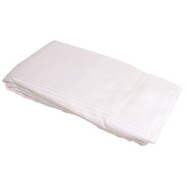 T250 Full XL Flat Sheets, 84 in. x 120 in. White with Tone on Tone Sateen Stripes (12 Each Per Case)