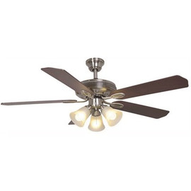 Hampton Bay Glendale 52 in. Indoor Brushed Nickel Ceiling Fan with Light Kit