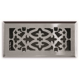 TruAire 4 in. x 10 in. Ornamental Scroll Design in Satin Nickel