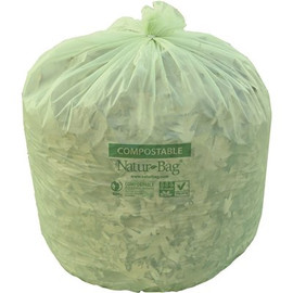 Natur-Bag 58 Gal. 38 in. x 58 in. Green Compostable Trash Can Liner (100 Per Case)