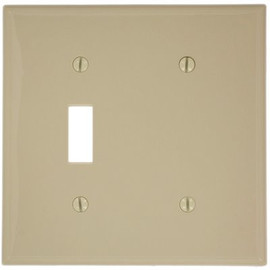 Leviton Ivory 2-Gang 1-Toggle/1-Blank Wall Plate (1-Pack)