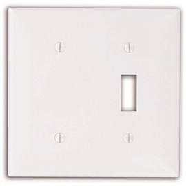 Leviton White 2-Gang 1-Toggle/1-Blank Wall Plate (1-Pack)