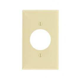 Leviton 1-Gang 1 Single Receptacle, Standard Size Nylon Wall Plate, Ivory