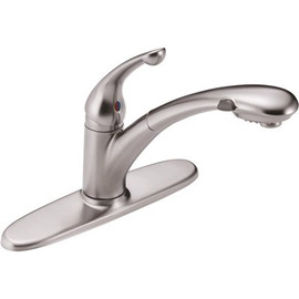 Delta Signature Single-Handle Pull-Out Sprayer Kitchen Faucet In Arctic Stainless