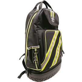 Klein Tools Tradesman Pro 14-3/8 in. High-Visibility Tool Bag Backpack, Black and Gray