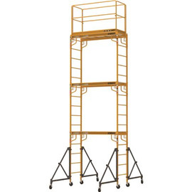 Jobsite 19.6 ft. H x 6.1 ft. W x 10.1 ft. D 3-Story Steel Baker Style Rolling Scaffold Tower, 1000 lbs. Load Capacity