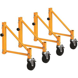 MetalTech Set of 14 in. Outriggers with 5 in. Caster Wheels, Side Mount Scaffolding Wheels for Baker Scaffold (Set of 4)