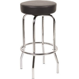 BOSS Office Products Black Bar Stool Chrome Finish Frame