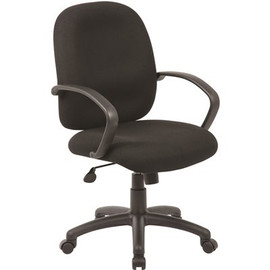 BOSS Office Products 25 in. Width Big and Tall Black Fabric Task Chair with Swivel Seat