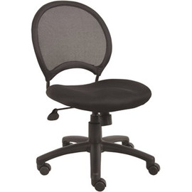 BOSS Office Products Black Armless Mesh Desk Chair