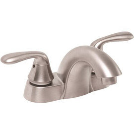 Premier Waterfront 4 in. Centerset 2-Handle Bathroom Faucet without Pop-Up Assembly in Brushed Nickel