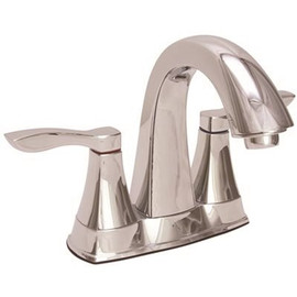 Premier Premier 4 in. Centerset 2-Handle Low-Arc Bathroom Faucet with Pop-Up Assembly in  Chrome