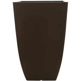 Southern Patio Newland 11.89 in. x 20.75 in. Coffee High-Density Resin Square Tall Outdoor Planter