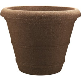 Southern Patio Veranda 20 in. dia Granite Brown Resin. Planter