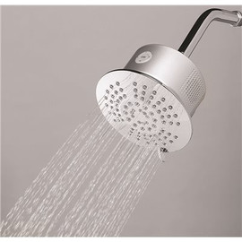 HOMEWERKS 5-Spray 6 in. Single Wall Mount Fixed Shower Head in Chrome