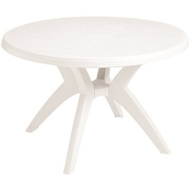 Grosfillex IBIZA 46 in. White Round Plastic Outdoor Dining Table