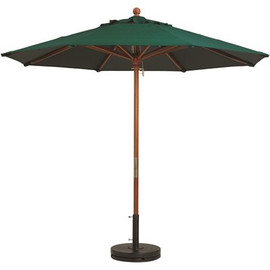 Grosfillex 7 ft. Market Wooden Patio Umbrella in Forest Green