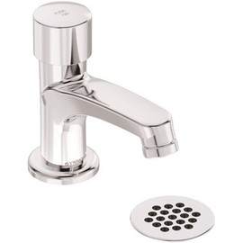 Symmons SCOT Single Hole Single-Handle Metering Bathroom Faucet with Grid Drain in Chrome