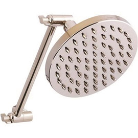 Premier 1-Spray 6 in. Single Wall Mount Fixed Rain Shower Head in Polished Nickel