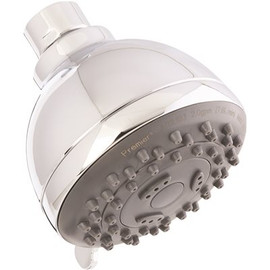 Premier 3-Spray 3 in. Single Wall Mount Fixed Adjustable Shower Head in Chrome