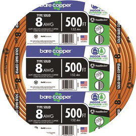 Southwire 500 ft. 8-Gauge Solid SD Bare Copper Grounding Wire