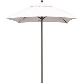 6 ft. Square Bronze Aluminum Commercial Market Patio Umbrella with Fiberglass Ribs and Push Lift in Natural Sunbrella