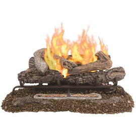 Pleasant Hearth Valley Oak 30 in. Vent-Free Dual Fuel Gas Fireplace Logs with Remote