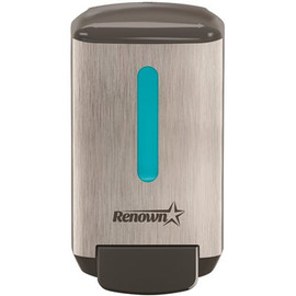 Renown RB4 Manual Foam Handwash Dispenser, Brushed Metallic / Black