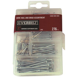 Everbilt Zinc-Plated Wire Nail and Brad Assortment (276-Pack)