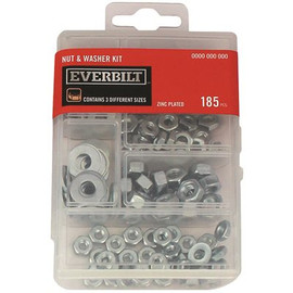 Everbilt 185-Piece Zinc-Plated Nuts and Washer Kit