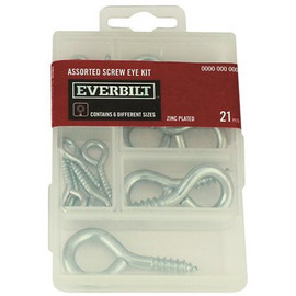 Everbilt Zinc-Plated Assorted Screw Eye Kit (21-Pack)