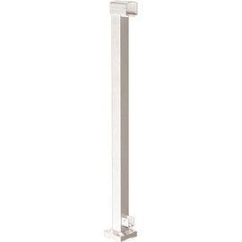 Peak Aluminum Railing 2 in. x 42 in. White Aluminum Deck Railing End Post