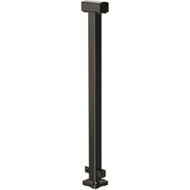 Peak Aluminum Railing 2 in. x 42 in. Black Aluminum Deck Railing Mid Post