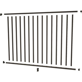 PEAK Aquatine 1/2 in. x 72 in. x 4 ft. Black Aluminum Pool Fence Rail and Picket Kit