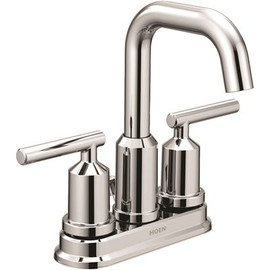 MOEN Gibson 4 in. Centerset 2-Handle High-Arc Bathroom Faucet with Pop-Up Assembly in Chrome