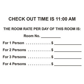 RGI PUBLICATIONS, INC ROOM RATE CARDS 100CS