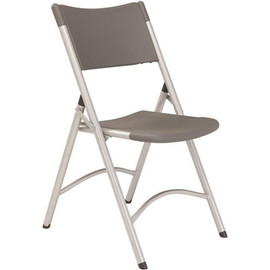 National Public Seating Charcoal Plastic Seat Outdoor Safe Folding Chair (Set of 4)