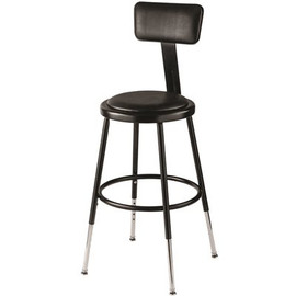 NATIONAL PUBLIC SEATING 18 IN HGT ADJ PAD STOOL BLK