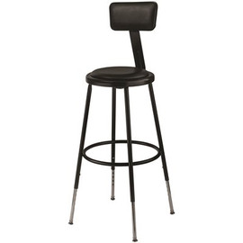 NATIONAL PUBLIC SEATING 24 IN HGT ADJ PAD STOOL BLK