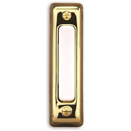 Hampton Bay Wired Doorbell Push Button, Polished Brass