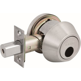 US Lock 1600 Series GR2 US32D Single Cylinder Deadbolt Less Cylinder Adjustable Backset