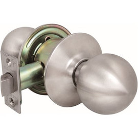 US Lock 2010 Series GR2 Passage Hall/Closet Ball Door Knob US32D 2-3/8 in. Backset