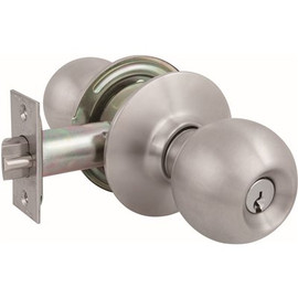 US Lock 2010 Series GR2 Entrance 2-3/4 in. Backset US32D Ball Door Knob SC1