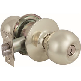 US Lock 2010 Series GR2 Entrance Ball Door Knob US3 SC1 2-3/8 in. Backset