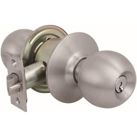 US Lock 2010 Series GR2 Classroom Ball Knob US32D SC1 2-3/8 in. Backset